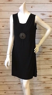 *Notaciones Clásico Vestido Negro Pequeño Sin Mangas Poliéster/Spandex Colgante Vacaciones  Foto 1 de 4