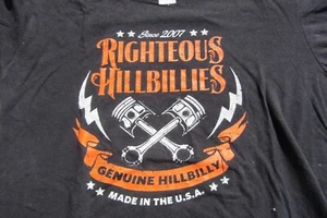 Tshirt L Black - 2007 RIGHTEOUS HILLBILLIES Genuine Hillbilly Made in USA - Picture 1 of 4