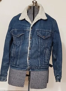 Chaqueta de Camionero Levis Vintage Denim Sherpa Forrada, Para Hombre 44 R, Años 80 - Imagen 1 de 3