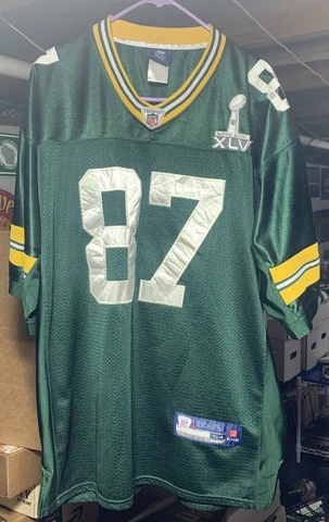 Reebok Super Bowl XLV Green Bay Packers #87 Jordy Nelson NFL Jersey Size 54 Cover
