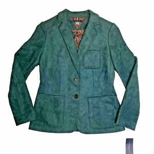 NWT Tommy Hilfiger Velvet Emerald Green Blazer Sz 6 paisley lining - Picture 1 of 13