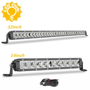 32" 14'' inch Slim LED Light Bar Single Row Spot Flood Combo Work Truck SUV ATV - Picture 1 of 29