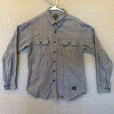Camisa Obey Worldwide Para Hombre Talla Mediana Gris Manga Larga Con Botones Bolsillo Foto 1 de 4