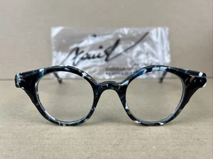 Faniel VAILLANTE TRESOR MARITIME Black Teal White Eyeglasses 43 23 140 Frames - Picture 1 of 8