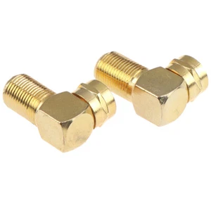 1Pc Copper F Male Plug to F Female Jack Right Angle Adapter 90 Degree Coax a_^AN - Photo 1/12
