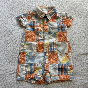 Gymboree Corto Unico Bambino Ragazzo Cotone Mare Patchwork Taglia 3-6 Mos. Nuovo senza etichette - Foto 1 di 4