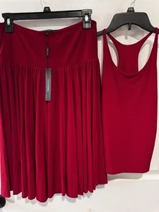 Vintage Norma Kamali Timeless Red Small Full Skirt Tank Top is XS NWT - Picture 1 of 7