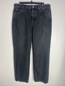 AYR All Year Round Jeans Mens 34x32 The Slacker Relaxed Black Straight Button Up - Picture 1 of 11