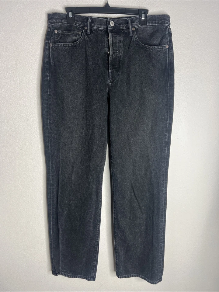 AYR All Year Round Jeans Mens 34x32 The Slacker Relaxed Black Straight Button Up - Image 1 of 4