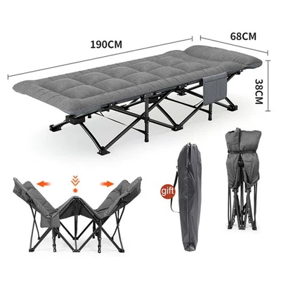 Camp bed up to 200 kg camping bed camping lounger guest bed folding bed travel XXL 190 cm  - Image 1 of 4