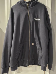 Sudadera con capucha Carhartt Rain Defender holgada con cremallera azul 2xL. Logo personalizado. Excelente  - Imagen 1 de 9