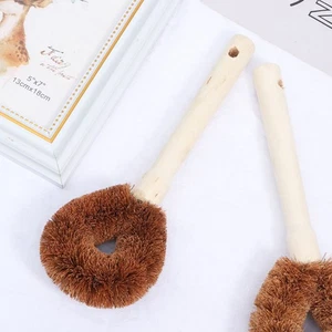  2 Pcs Pot Brush Cleaning Coconut Coir Kitchen Brushes for Dishes - Picture 1 of 11