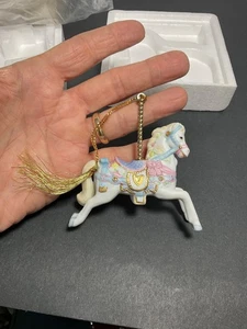 Adorno Carrusel Lenox Vintage 1989 Pastel Caballo Navidad Animal - Imagen 1 de 5