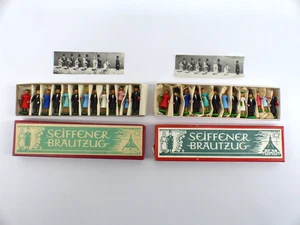 Seiffener Brautzug Hochzeit Erzgebirgische Volkskunst Dregeno 232/18 & 232/20 - Picture 1 of 13