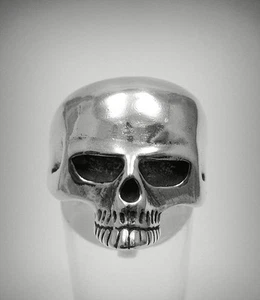 Heavy Sterling Silver Biker Ring Genuine Solid 925 Skull Empress Handmade - Picture 1 of 5