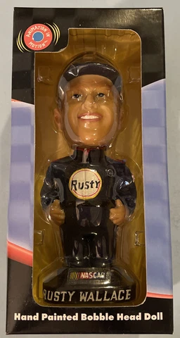 Nascar, Rusty Wallace Genuine Hand-Painted Bobble Head Doll -2001 Nascar #2 Cover