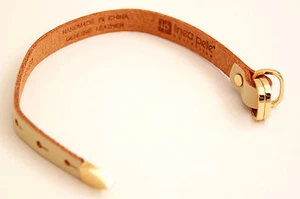 NEW LINEA PELLE HANDMADE LEATHER BELT STYLE BRACELET WITH GOLD TONE HARDWARE - Picture 1 of 9