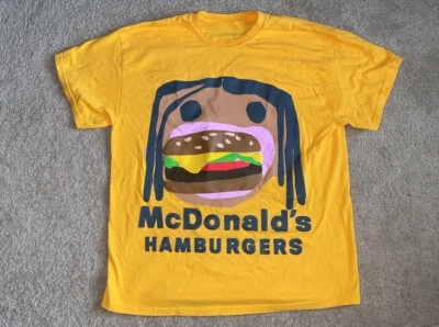 Camiseta Travis Scott McDonalds Burger Mouth Cactus Jack CPFM Oro Amarillo Grande Foto 1 de 4