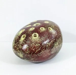 Artisan Flower Frog Vase Modernist Stone Shaped Red Green - Bild 1 von 13