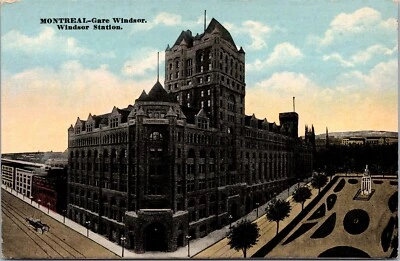 Montreal Quebec Windsor Gare Railway Station CPR Depot Postcard QC - Image 1 of 3