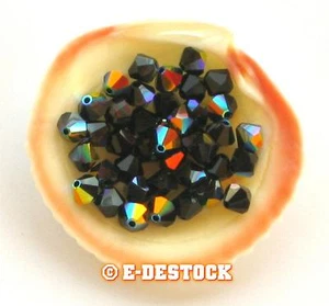 11 Perles Toupies 6mm en cristal Swarovski - JET AB - Imagen 1 de 1