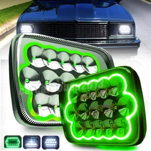 5X7" Green DRL DOT LED Headlight Hi-Low For Chevy El Camino 78-1981 Malibu Truck - Picture 1 of 18