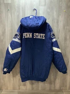 Vintage Penn State Nittany Lions Jacket Starter Puffer Hooded Navy XL NCAA - Bild 1 von 24