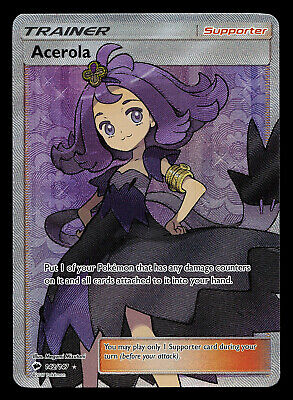 Pokemon Card - Acerola Burning Shadows 142/147 Ultra Rare Full Art SM Holo