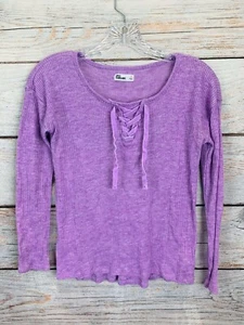Top Epic Threads púrpura acanalada L/S poli/viscosa usado en excelente condición para niña talla XL - Imagen 1 de 3