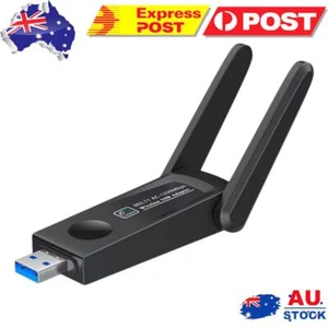 1200Mbps USB 3.0 WiFi Dongle Dual Antenna Ethernet Receiver for Desktop Laptop - Photo 1/12