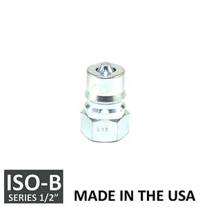 1/2" ISO-B Hydraulic Hose Quick Disconnect Couplers Plug Steel - (ISO 7241-1 B) - Picture 1 of 3
