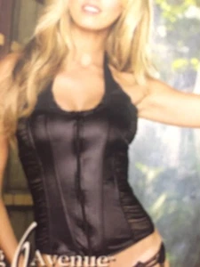 Sexy Leg avenue Black Corset Leather Look With Mesh Medium New Tags Valentines - Picture 1 of 1