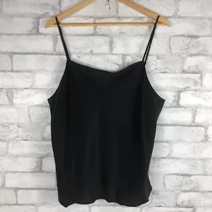 MADEWELL NWT 100% Silk Women's Cropped True Black Silk Cami Top XL NM443 - Picture 1 of 5