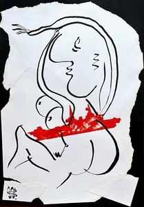 Original collage on paper mixed media 'The Warship' conceptual art modernism - Picture 1 of 2