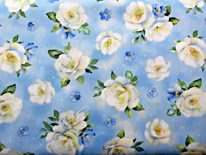 WILMINGTON#33901 410 "BLUE HARMONY"OVER ALL SMALL FLORAL. BTY FREE PATTERN - Picture 1 of 2