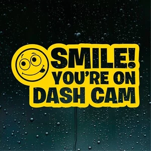 Smile Youre Your On Dash Cam Decal Sticker Car Van Window Bumper Camper Caravan - Picture 1 of 6