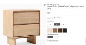 West Elm Anton Wood Nightstand - Picture 1 of 1