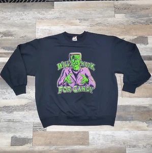 Sudadera Frankenstein Negra Funcionará para Caramelo Fruta del Telar Talla XL - Imagen 1 de 10