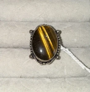 Tiger Eye Sterling Silver Ring - Picture 1 of 2