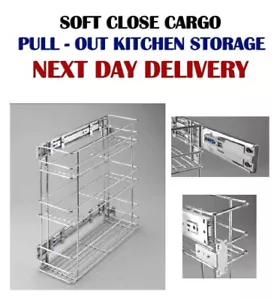  PULL OUT WIRE BASKET CARGO KITCHEN STORAGE SOFT CLOSE 150 mm, 200 mm  W-2314   - Picture 1 of 6