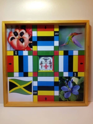 Jamaican National Symbols Ludi Board Game, 24x24x2 inches - Image 1 of 4