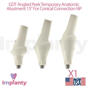 1x GDT Prótesis Dental Anatómica Temporal en Ángulo Peek 15° NP Cónica 2,25 mm - Imagen 1 de 5
