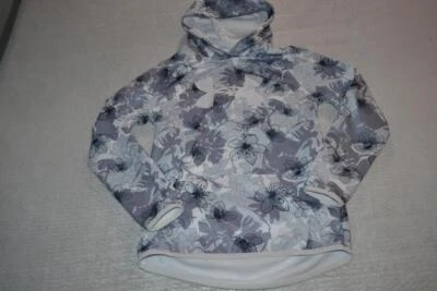 31719 Under Armour Hoodie Pullover Gray Floral Design Size Large Girls - Image 1 of 4
