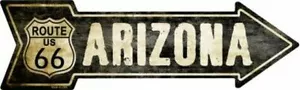 RT.66 Arizona Metallpfeil Neuheit Schild 17" x 5" Männerhöhle Sportraum Bar Garage - Bild 1 von 1