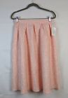 Shabby Apple Pink Peach Floral Lace A-line Midi Skirt 10