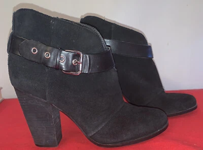 Jessica Simpson черный бархат коренастый каблук ботинки пряжка размер 10 - Изображение 1 из 4
