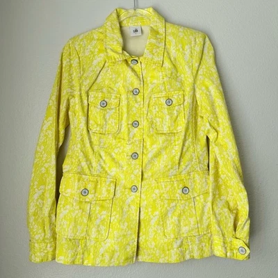 Chaqueta de Campo CAbi Amarillo y Blanco Estampado Margarita Brillante Vacaciones Informal Pequeña Foto 1 de 4