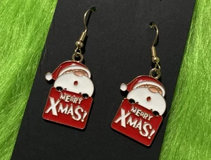 Ohrringe in Weihnachtsmannform. Unikat, Party, süß, festlich. Weihnachten, Feiertage. - Bild 1 von 5