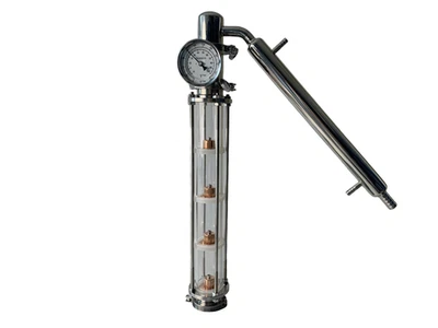 2" Tri Clamp Alcohol Distiller Bubble Plate Reflux Column & Condenser, Fits Kegs - Image 1 of 4
