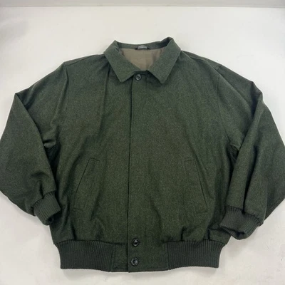 Pierluigi Della Spina Wool Cashmere Mens Full Zip Bomber Jacket Green Sz XXL - Image 1 of 4